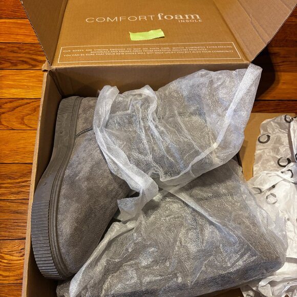 Journee Collection Women's Stelly Gray Ankle Boots Size 8 - Picture 4 of 11